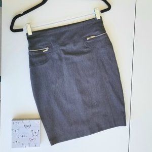 Joe B by Joe Benbasset Gray Pull-On Pencil Skirt Womens Size Small